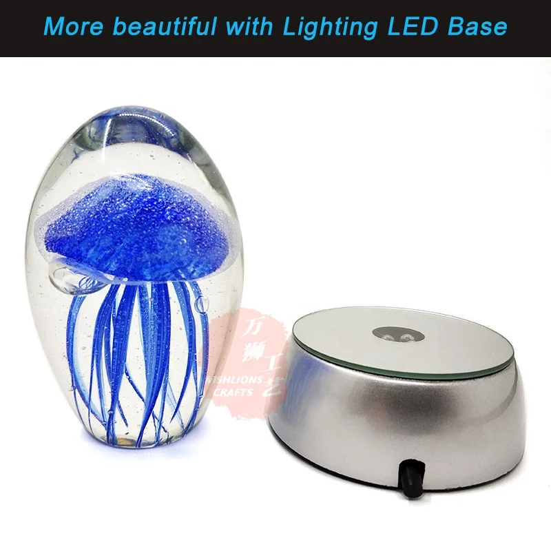 Méduse En Verre Soufflé Main - Déco Marine Élégante Pour Aquarium Ou Table - Pèse-Lettres Unique