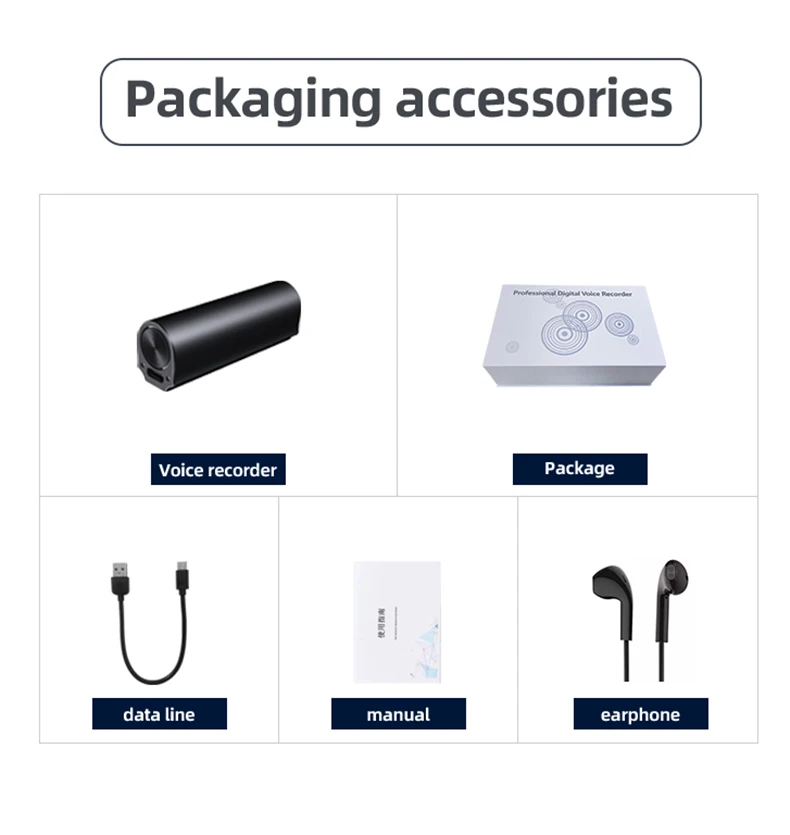 Strong Mini Magnetic Voice Recorders Power Bank 500 Hours Voice Activated Recording Digital Voice Recorder  Audio Recording