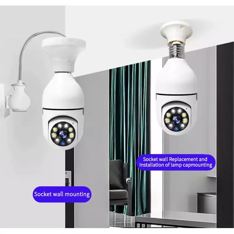 E27 Night Vision Wireless Light Bulb Camera 360 Cctv 5G /2.4G Wi Fi Mini Ip Digital Camera