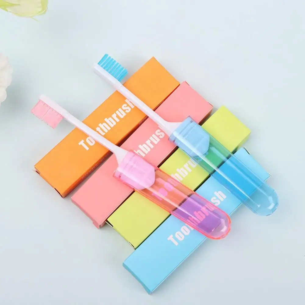 Portable soft bristles foldable travel toothbrush