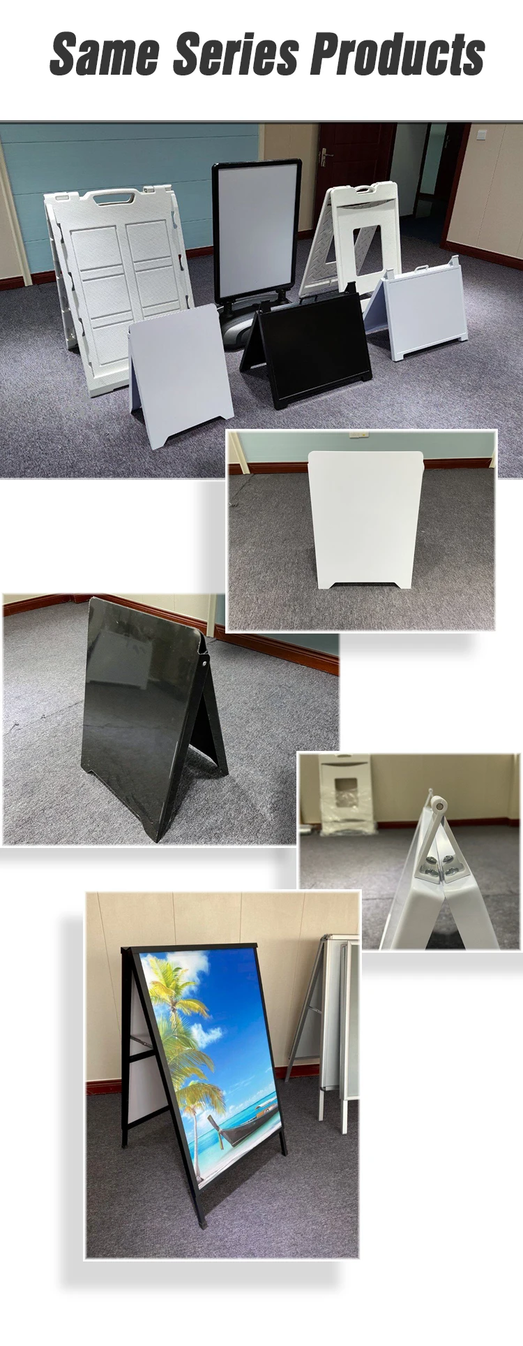 Custom folding double-sided board a-frame sideway sign for poster frame 24x36