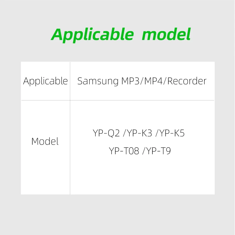 USB MP3/MP4 Data Cable Recorder Charging Cable for Samsung YP-Q2 YP-K3 YP-K5 YP-T08 YP-T9