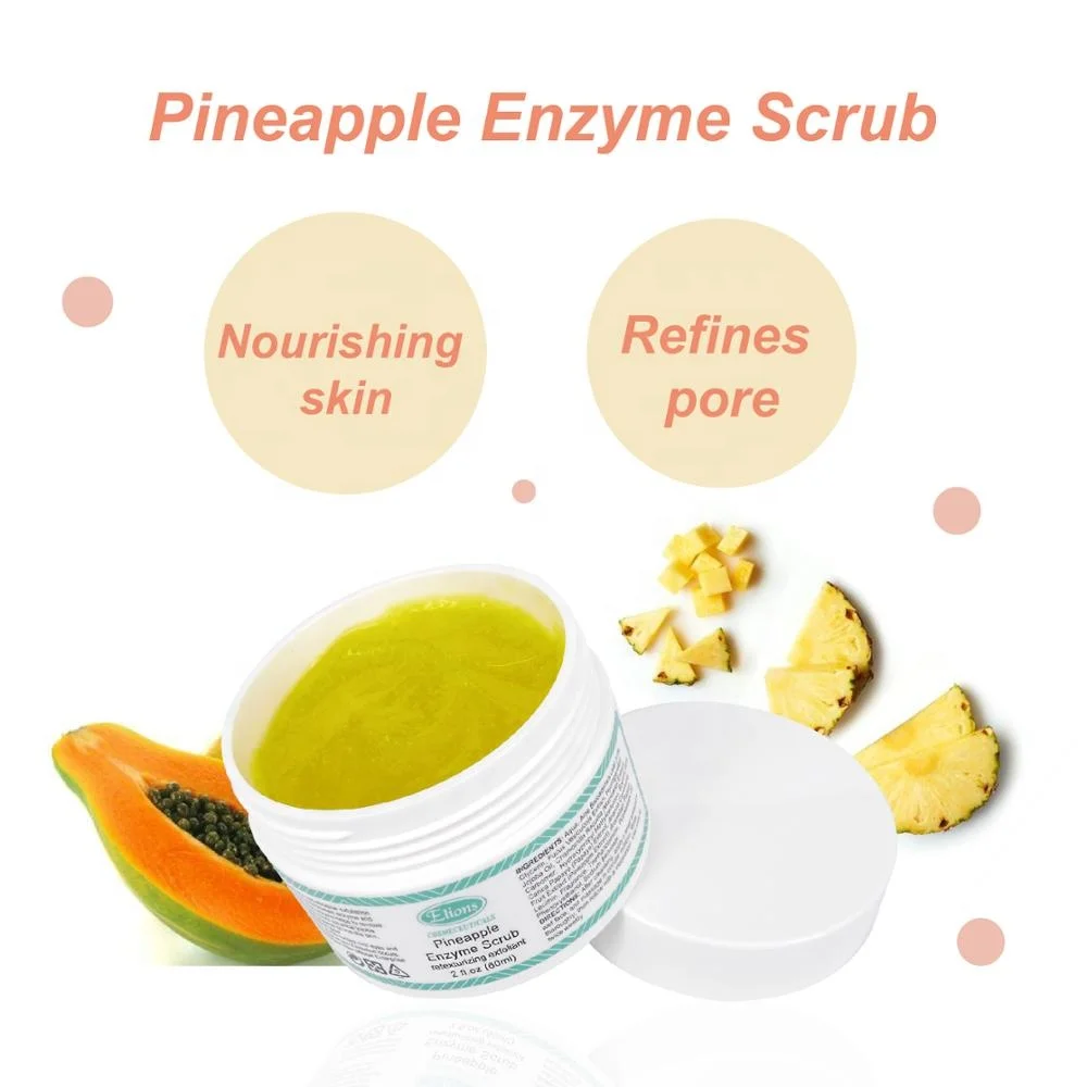 Pineapple Enzyme Scrub Smooth Face Exfoliating Peeling Gel Cream Whitening Moisturizing Anti-Wrinkle Lightening for Adults