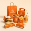 Conjunto de cajas para comida frita.