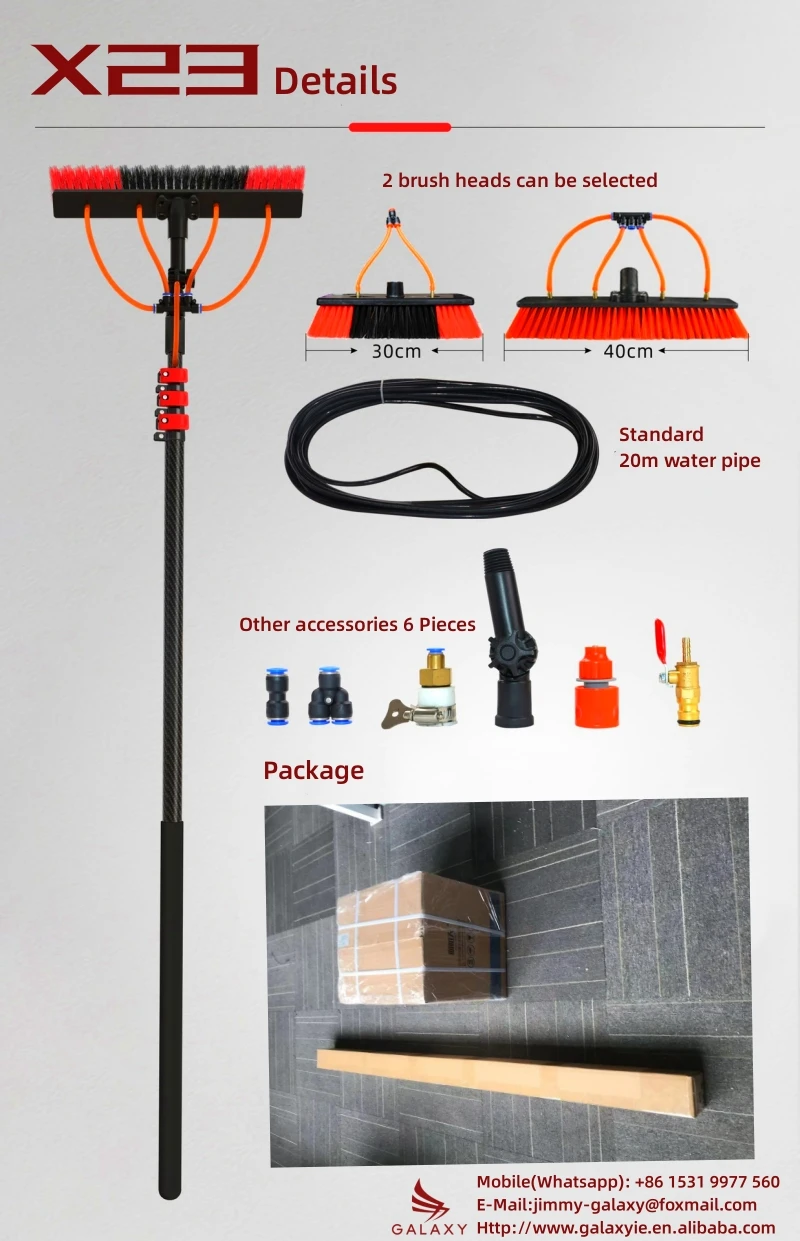 36ft Carbon Fiber Water Fed Pole Brush For Window Cleaning 10 8m Telecsopic Pole Solar Panel