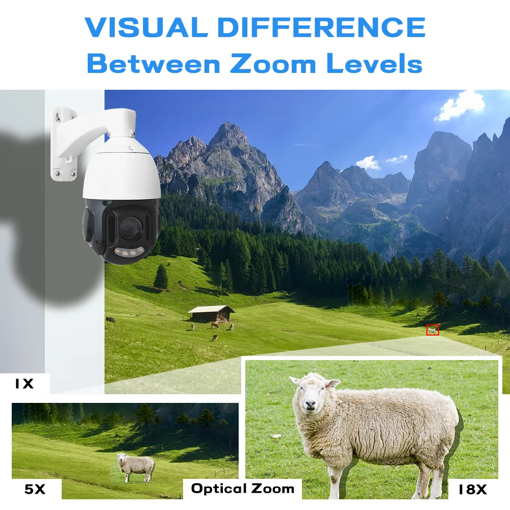 Auto Tracking POE PTZ IP 4MP 5MP Flash Lights Dahua Dome Camera 5MP Face Recognition Camera AI 100M IR PTZ Uniview Camera