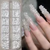 12 Grids flatback white beads 2