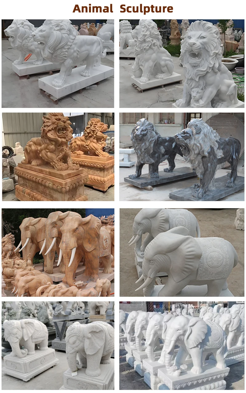product hot sell white marble jade lion sculpture for home decoration-7