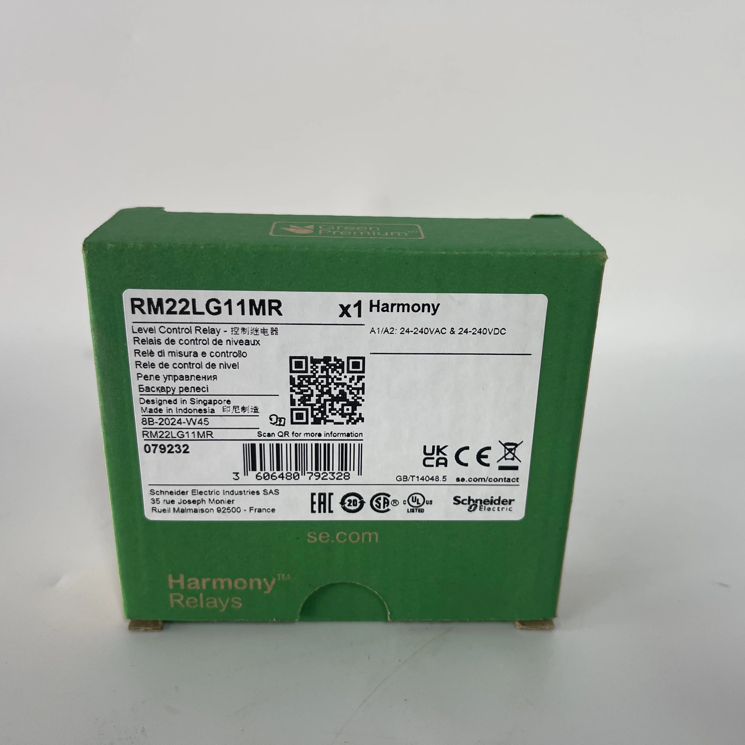 Schneider Level Control Relay RM22LG11MR Schneider Level Control Relay RM22LG11MR