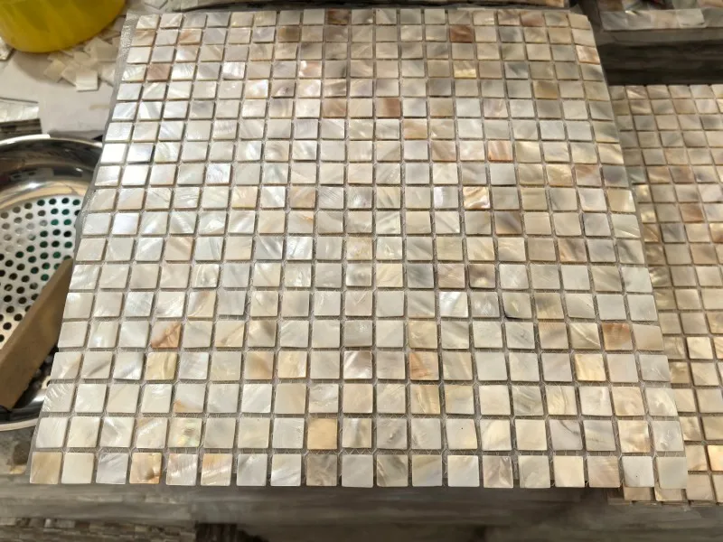 product white natural mother of pearl brick shell mosaic modern waterjet medallion mixed with marble for interior wall-7