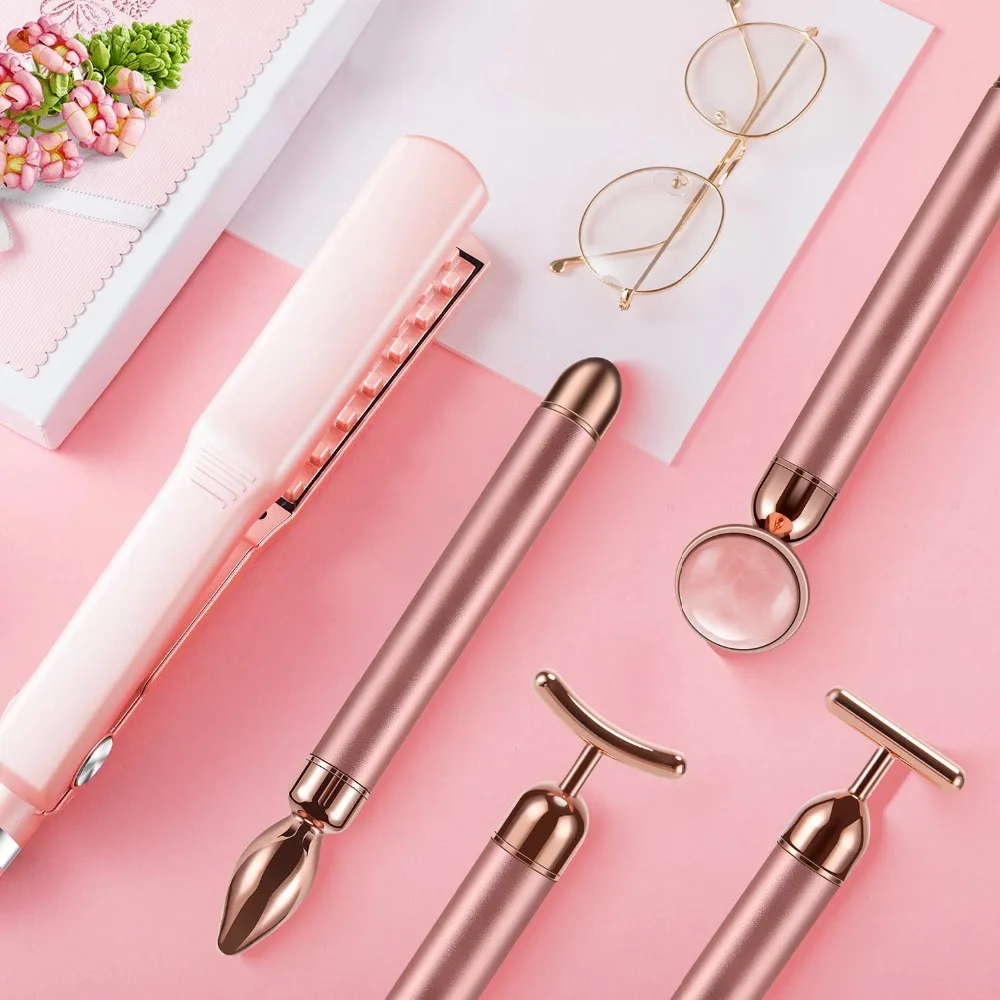 4 in 1 Weight Loss Face Massager Gold Vibrating Facial Rose Quartz Roller  Massager Stick Skin Firming Facial Skin Care Tools| Alibaba.com