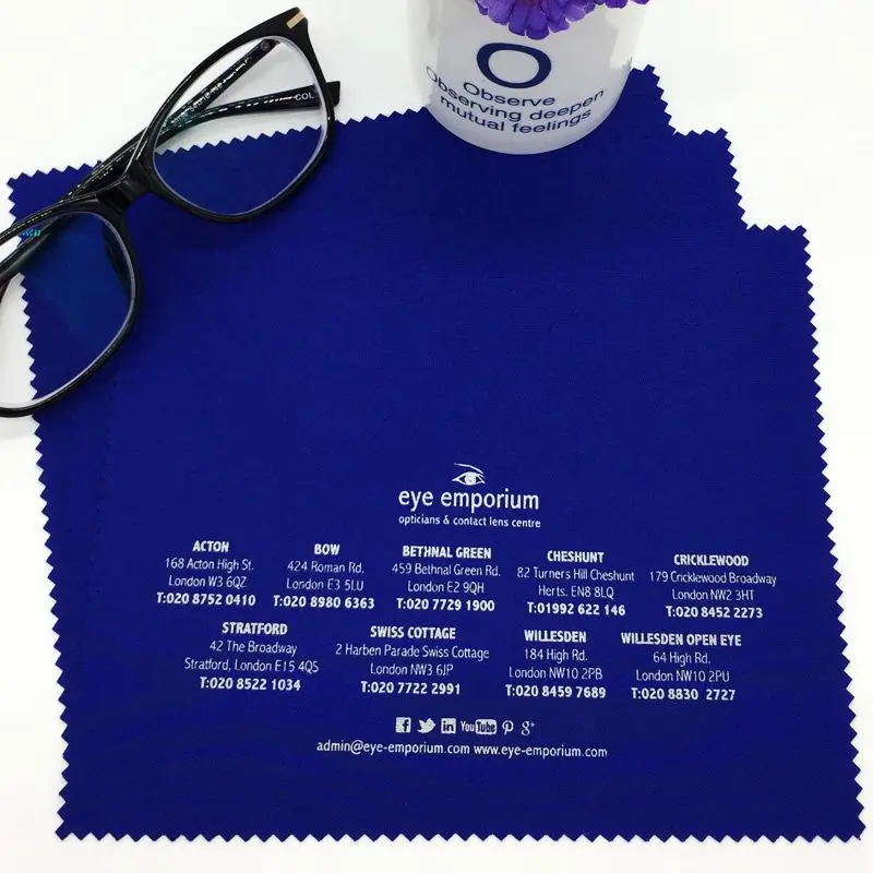 Салфетка для очков Microfiberb 12*12 см может быть изготовлена на заказ для бесплатных образцов