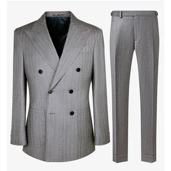 2025 Custom Plus Size Men's Double Breasted Wedding Suits Solid Turkey Business Blazer Suit Manufacture Groom Groom Wedding