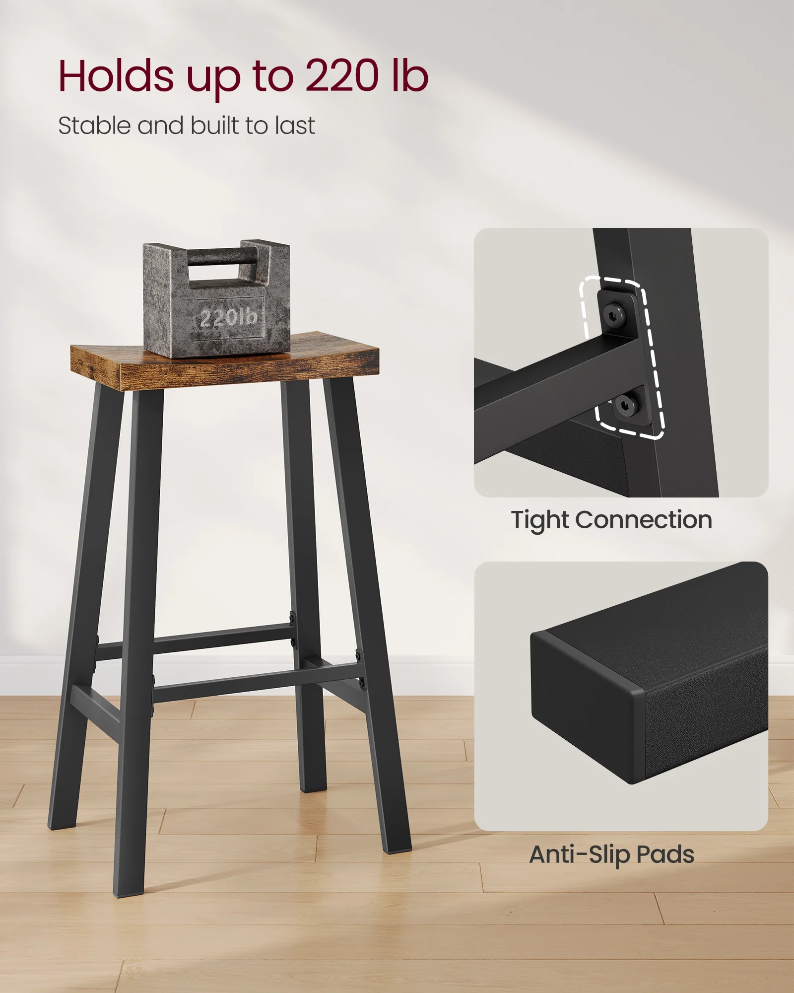 Vasagle Bar Stools For Dining Room Kitchen Counter Stools With