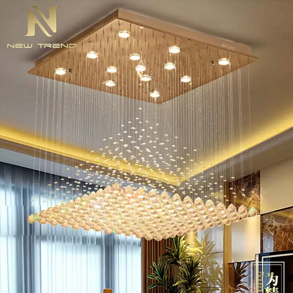 CPL-473 Large Bespoke Crystal Chandelier Modern Custom-Made LED Lighting for Hotel Lobby & Atrium