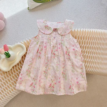 baby girl dresses pure cotton Baby Girl Princess Dress Chinese Style summer national style floral dress  children clothes girl