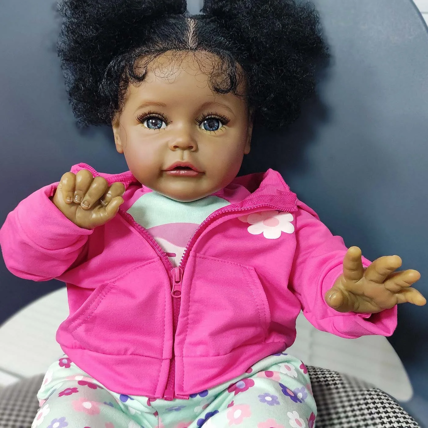 Exquisite Vinyl Newborn Simulated Vinyl Simulation Doll Set South African 24 Inches Black Reborn Dolls