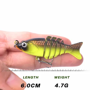 Cheery Mini 4.7g Realistic 6cm Multi-Section ABS Fish Lure Bait Broken Section Sinking Lure for Carp for Bass Bottom Fishing – Hard Lure – view 4