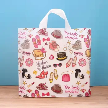 Custom Packaging Candy T-Shirt Tote Takeaway Small Big Shopping Logos Boutique Courier Packing Plastic Bag