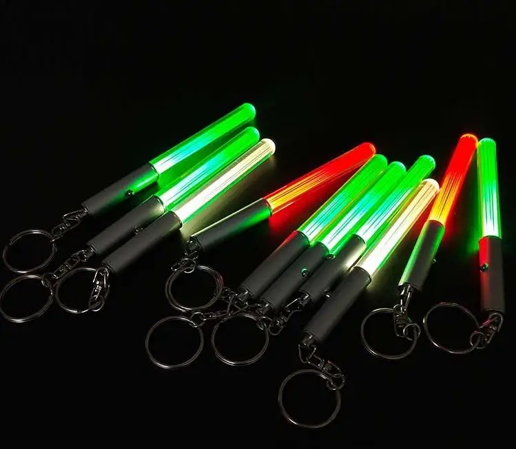 Promotion Gifts Colorful Customized logo LED Lightsaber Keyring Acrylic Glow Magic Wand Stick Cheer Props Light up Keychain