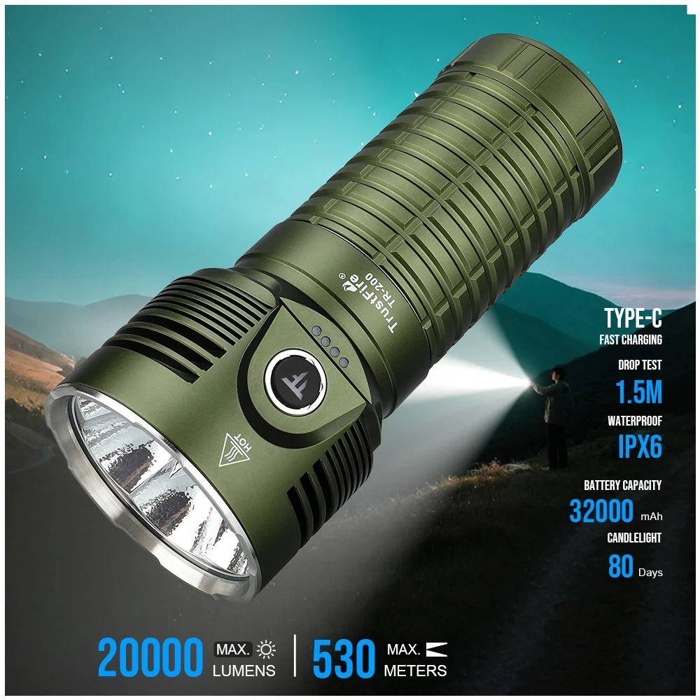 ANKRA Lot de 2 lampes de poche rechargeables 990 000 lumens élevés, lampe torche tactique LED
