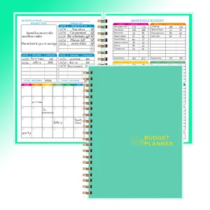 Custom Budget Planner Monthly Finance Organizer With PP Cover Spiral Style for Sublimation Wholesale for Gift