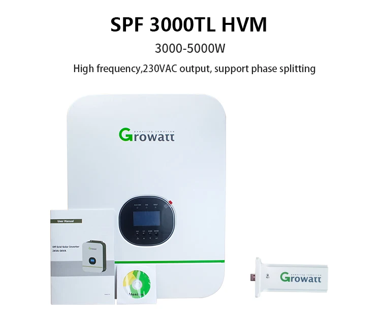 Growatt Spf 3000tl Hvm-48v Off Grid Solar Inverter 3kw 3000w Hybrid ...