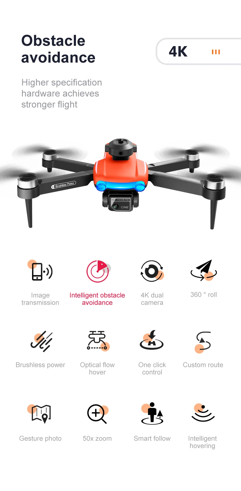 K102 MAX Drones - 360 Degree Intelligent Radio Control Toys