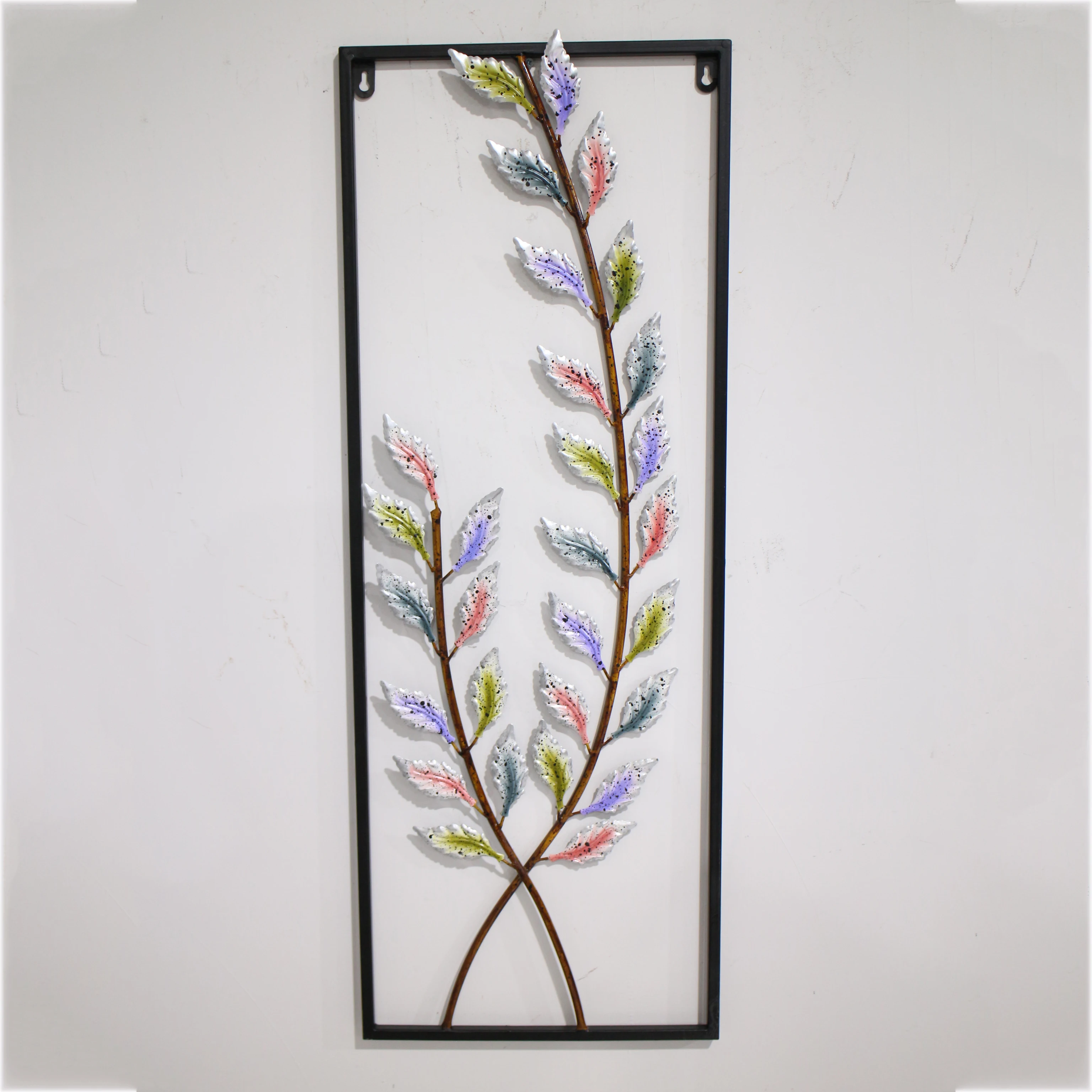 simple framed art metal leaf wall sets metal leaf wall decor 2