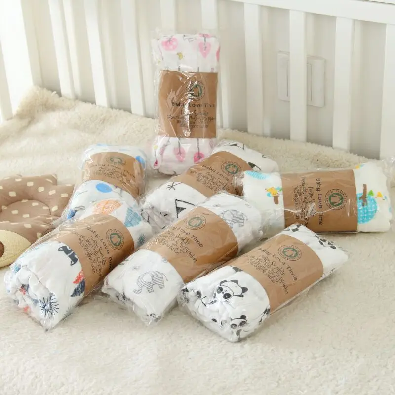 Custom Soft Breathable Organic Muslin Swaddle Bamboo Cotton Fabric