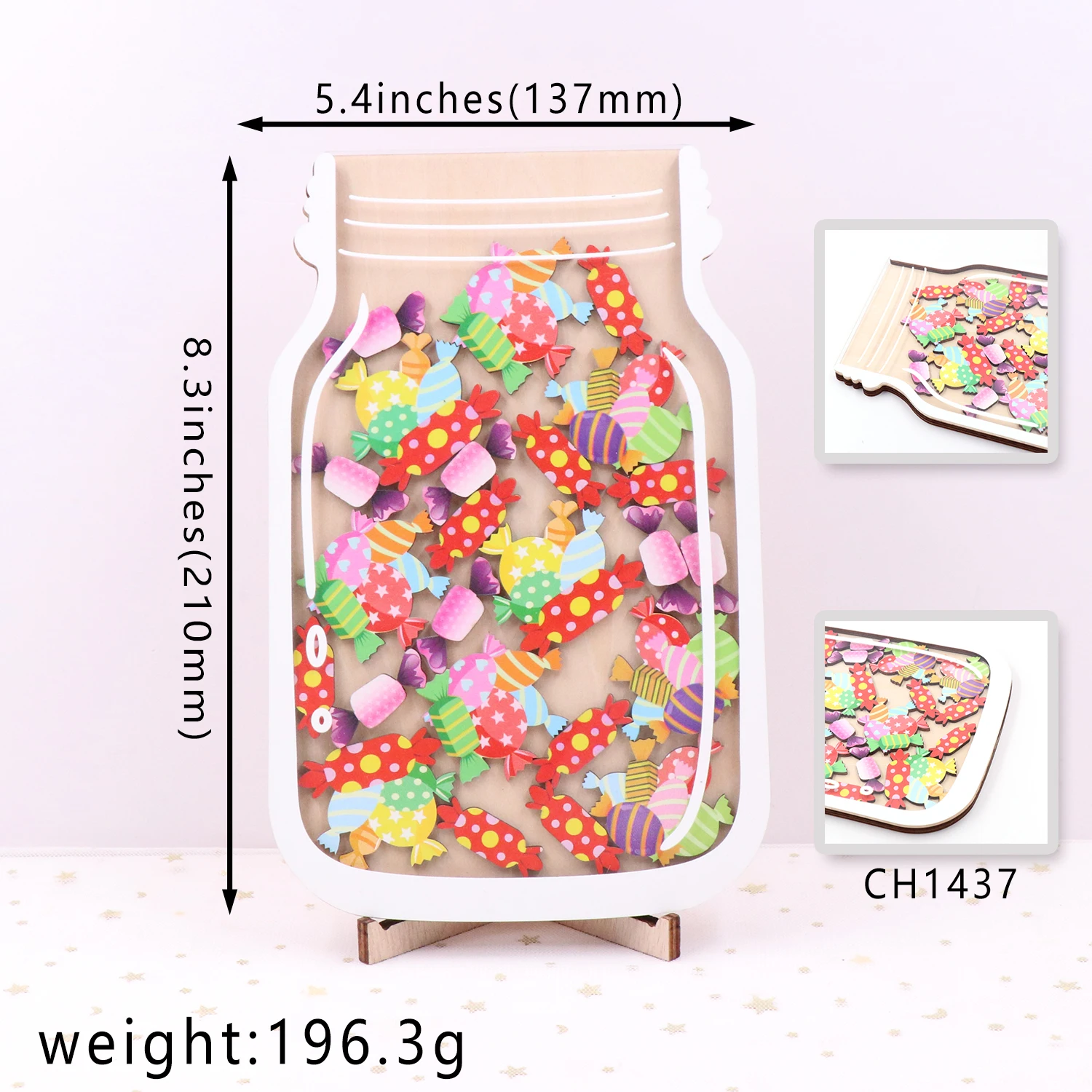 MD131CH1437 Kids Reward Jar 25pcs Tokens Classroom Chore Chart Laser Printed Tree Baubles Acrylic Material Perfect Gift Kids details