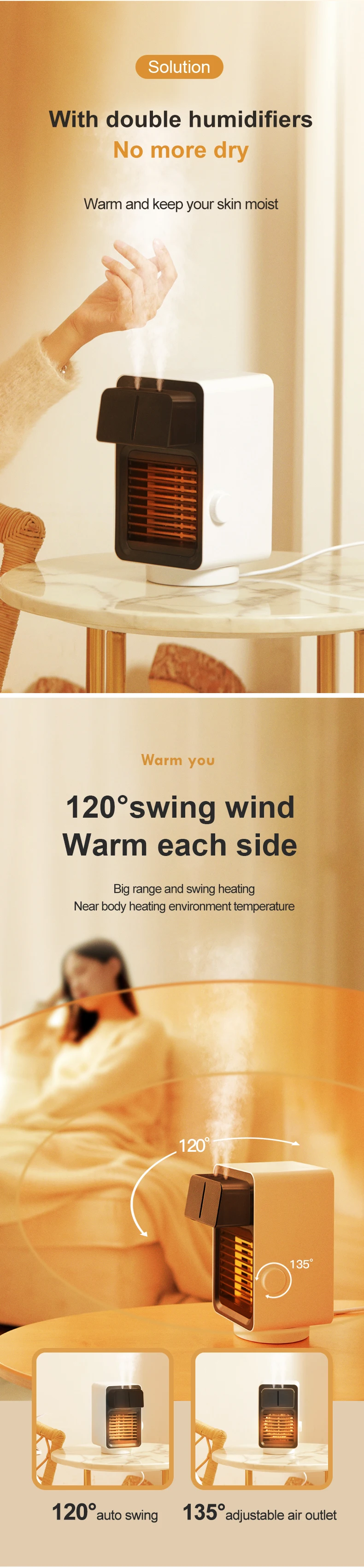 800W Hand Warmer Humidifier Heater Outdoor Room Portable Heater Fans Air Heater Machine 220V 50Hz