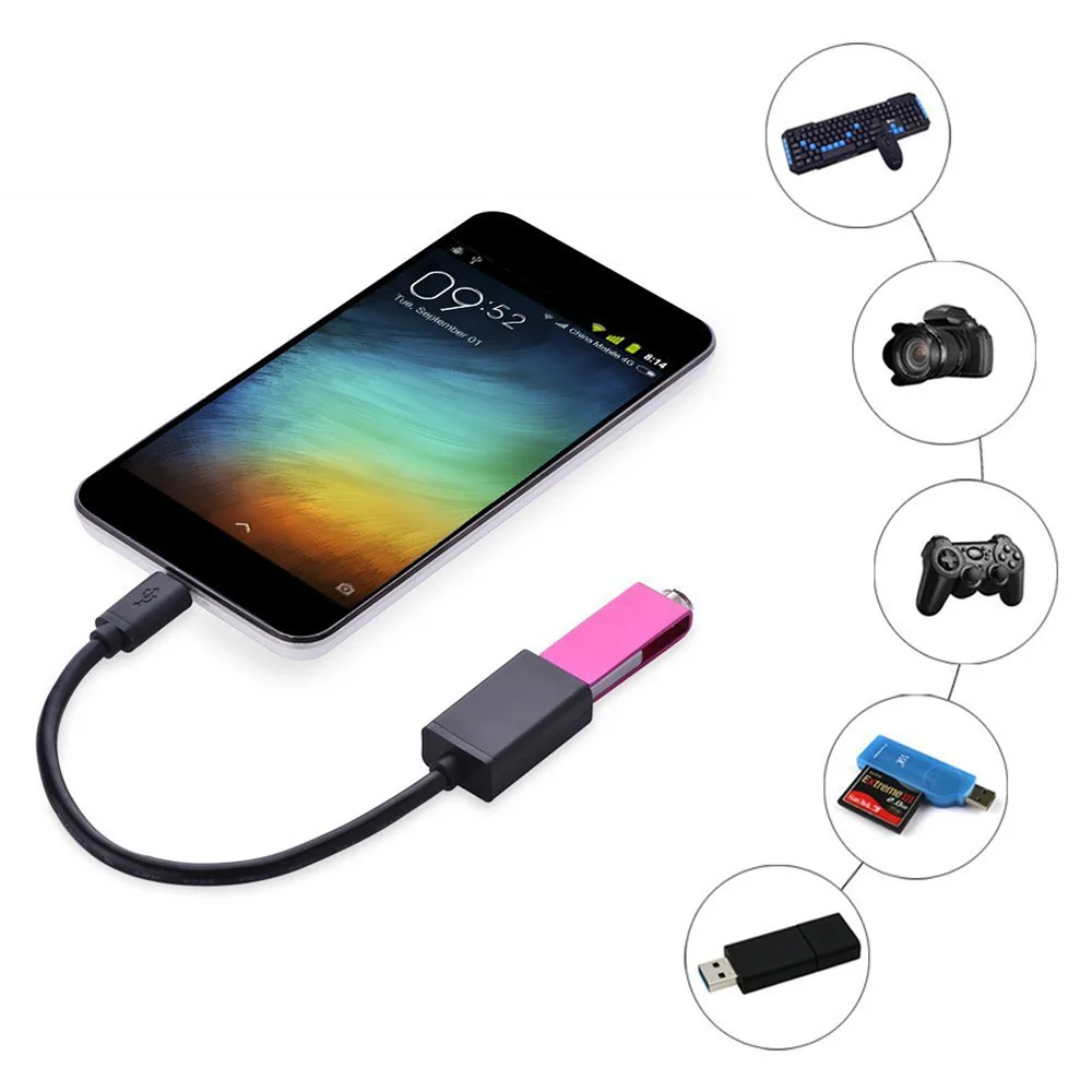 
Адаптер XANUAN USB на ходу, 5 дюймов, штекер Micro USB на гнездо USB 2,0 OTG, кабель для контроллера Samsung S7, Android, Windows, смартфона 