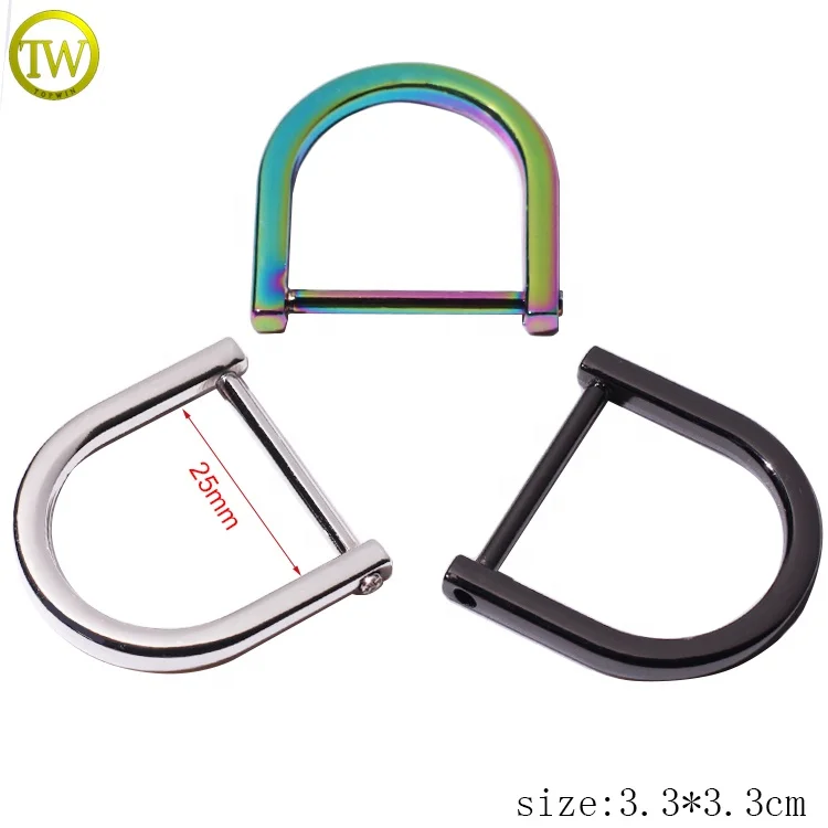 10 Boucles En D Métal Avec Vis - Alliage Zinc - Pour Sacs, Ceintures, Porte-Clés - 23x23mm