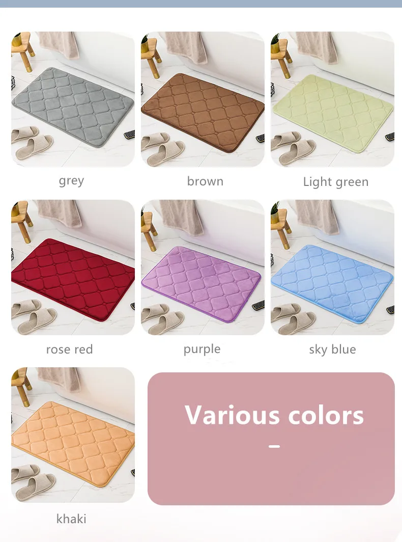 Best Selling Environment-friendly Coral Velvet Non Slip Bathroom Mat Bedroom Living Room Mat details