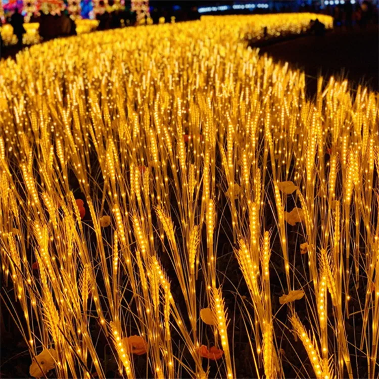 Outdoor Simulation Wheat Ears Led Wheat Light Lamp Stand Artificial Wheat Lamp for Pathway Landscape Night Lights