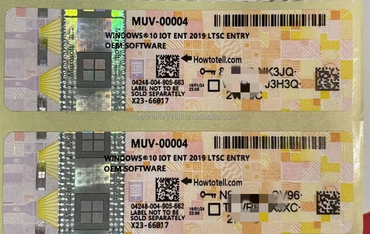 Windows 10 IOT Enterprise LTSC COA Sticker Value/High End/Entry Sticker License Lifetime Online Activation Win 11 Enterprise