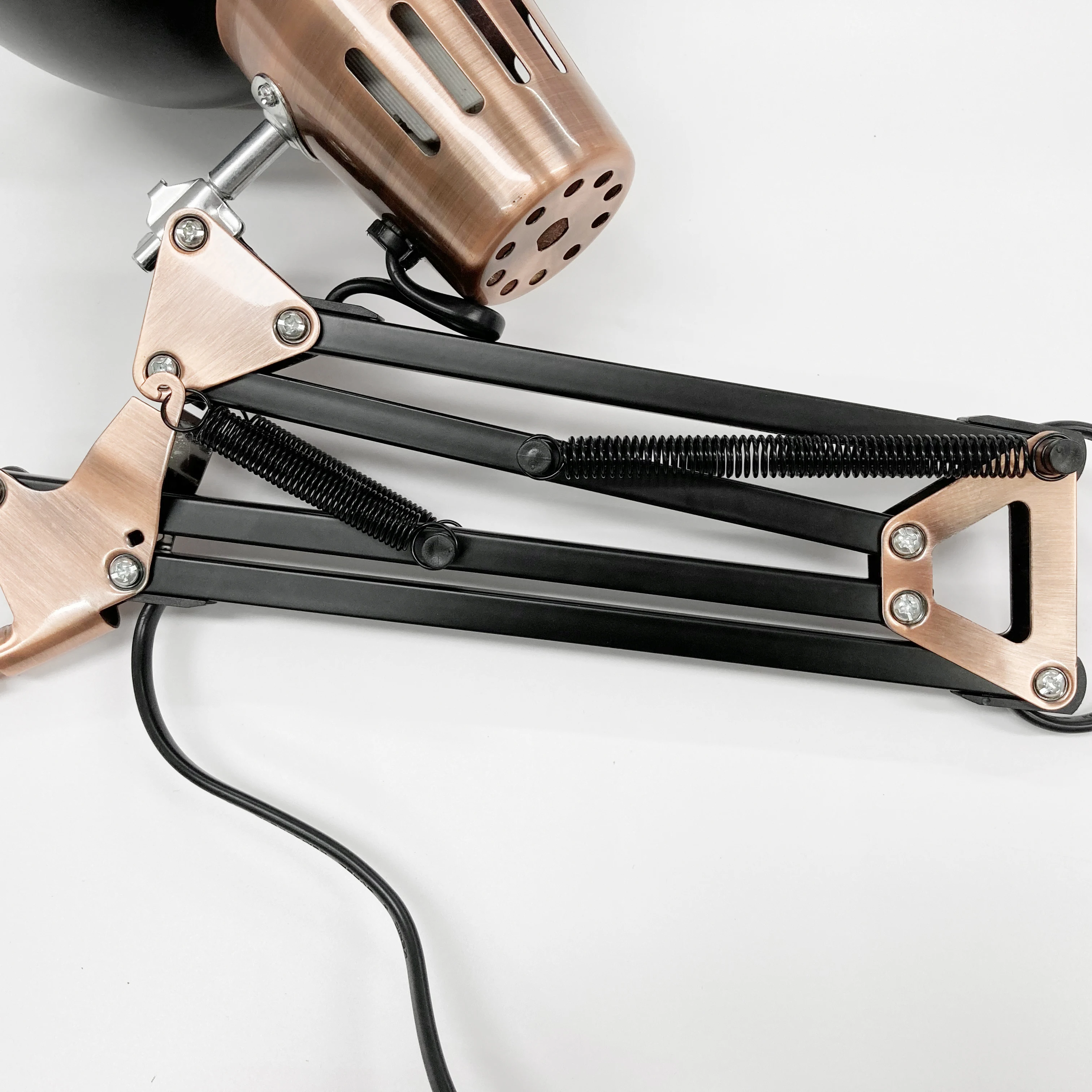 Современная офисная настольная лампа для чтения настраиваемый винтажный черный светильник с металлическими распашными Штангами спальни