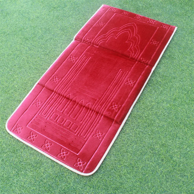 Embossed Portable Prayer Mat With Backrest For Muslims_voghion.com