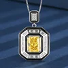 Ice Flower cut yellow diamond pendant with chain
