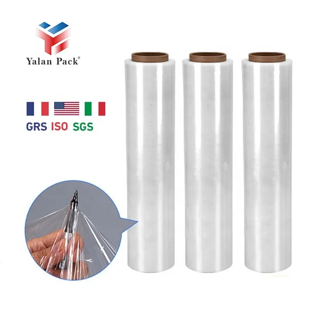 Portable Clear Hand Wrapping Film Cast Stretch Film Roll Shrink Wrap Plastic Industry $1 Moisture Proof Soft Packaging Film