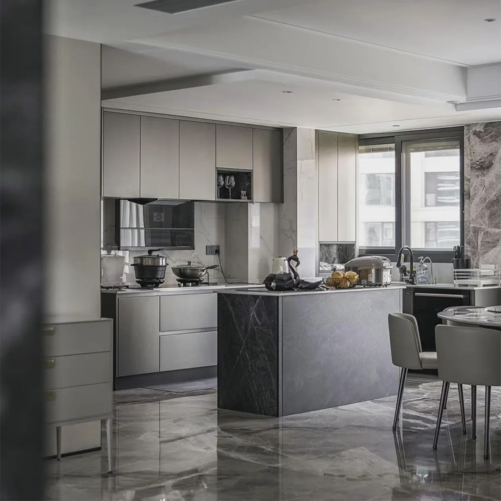 Top Manufacturer Complete Modern Designs PVC Lacquer Kitchen Furniture Modular Wooden Kitchen Cupboard Custom Kitchen Cabinet