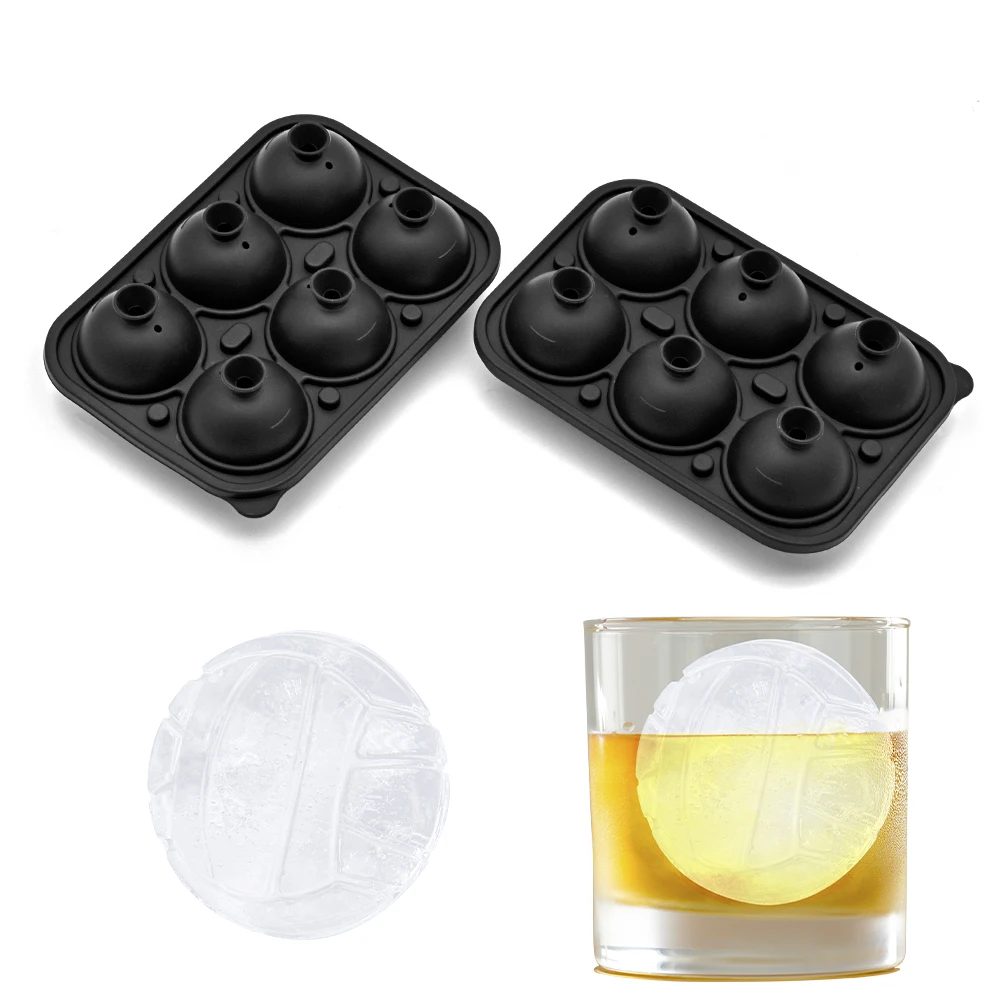 Homemade DIY Volleyball Shape Ice Mold Easy Release Silicone Ice Ball Maker Reusable 6 Cup Ice Ball Mold