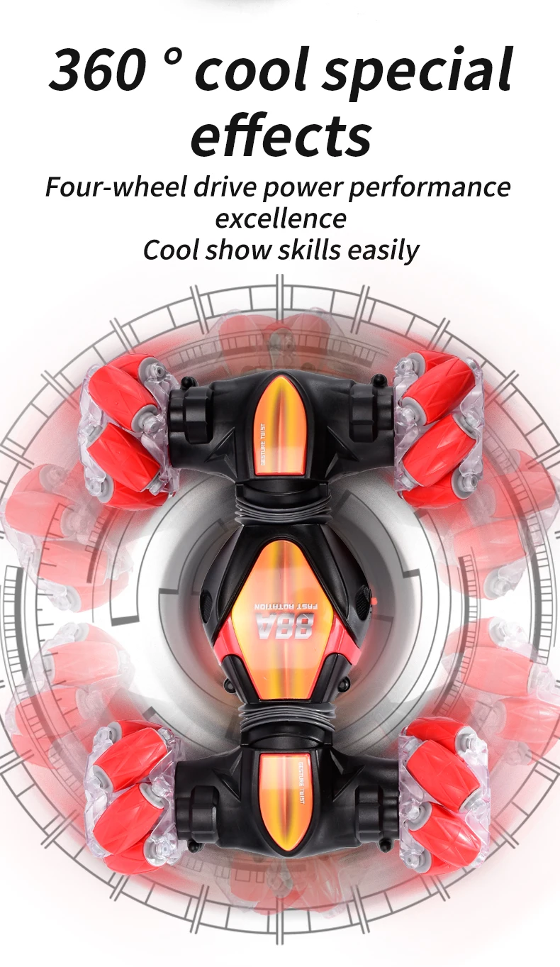 Double Side Remote Control Drift Twisting Stunt Car 4wd Radio Control