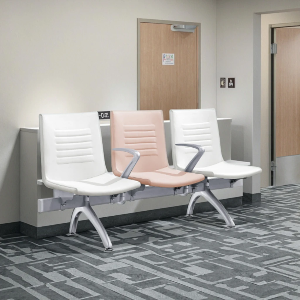 Comfortable High-Density Foam Steel Chair with Aluminum Armrests for Office and Hospital & School Seating 2
