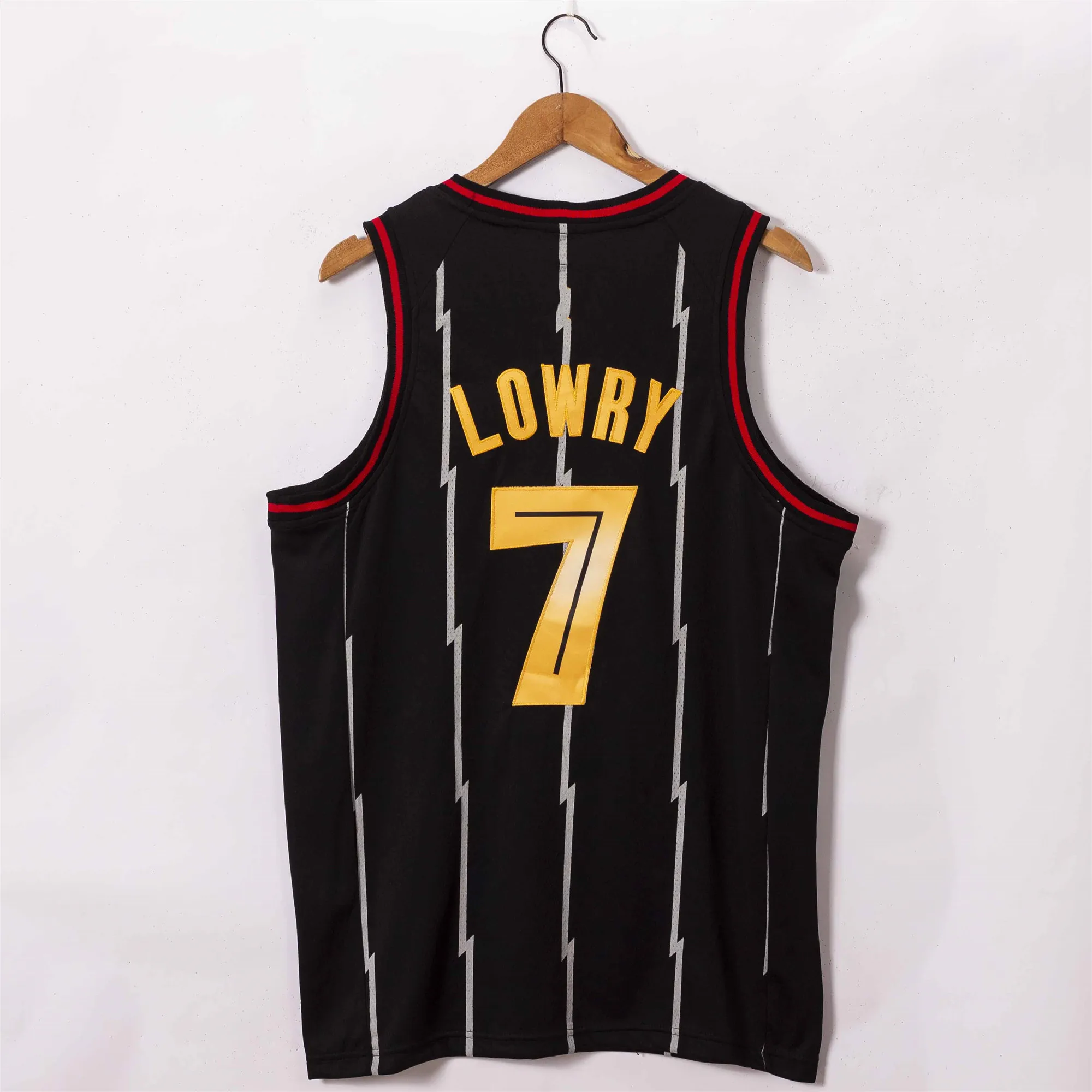 Wholesale new 2021 Raptors 7 Lowry Black Stripe Basketball Jerseys