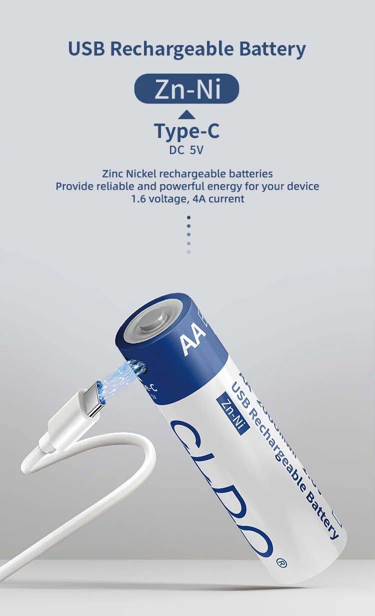 Logo Custom Oem Aa Aaa Usb Rechargeable Battery 1.5v Lithium Ion 1.6v