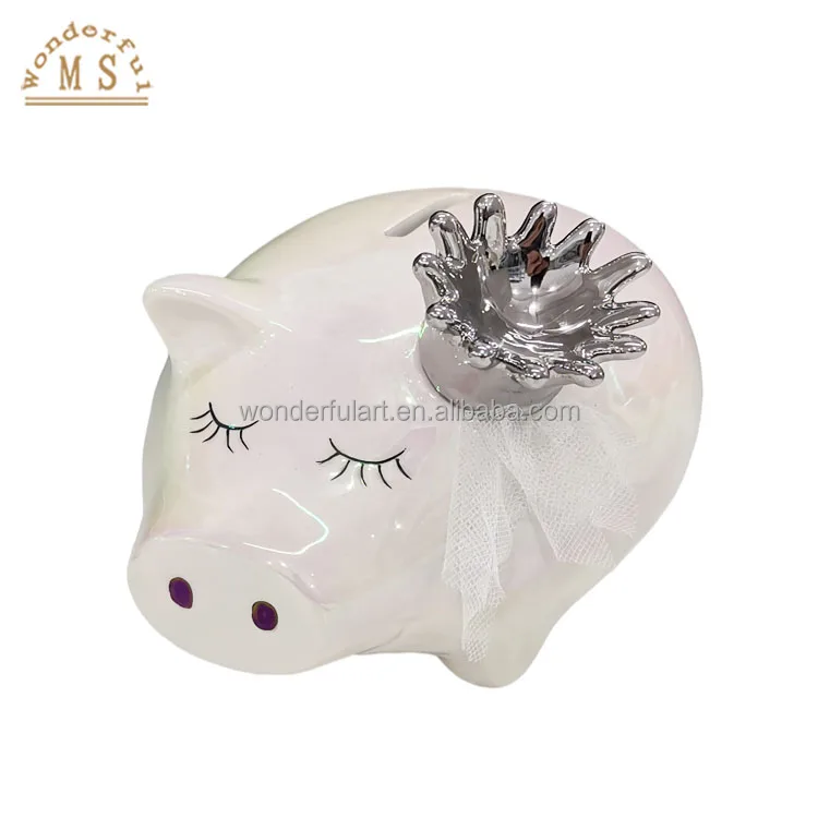 Cute cartoon little pig design ceramic piggy bank lovely animal shape porcelain money box