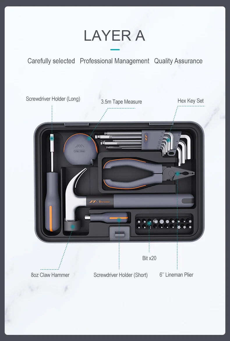 Jimibox X4abcd Mechanical Toolbox Set Tools 2023 Storage Packing Home Use General Household