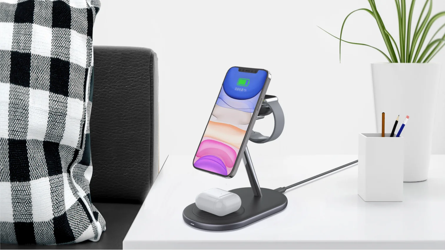 3 in 1 MFM Stand  Magnetic Wireless Charger for iPhone 14  and for apple Watch for airpods